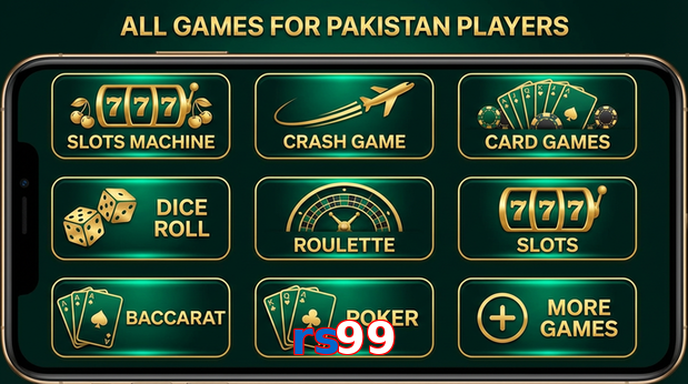 Main screen of Rs99 games page for PK players